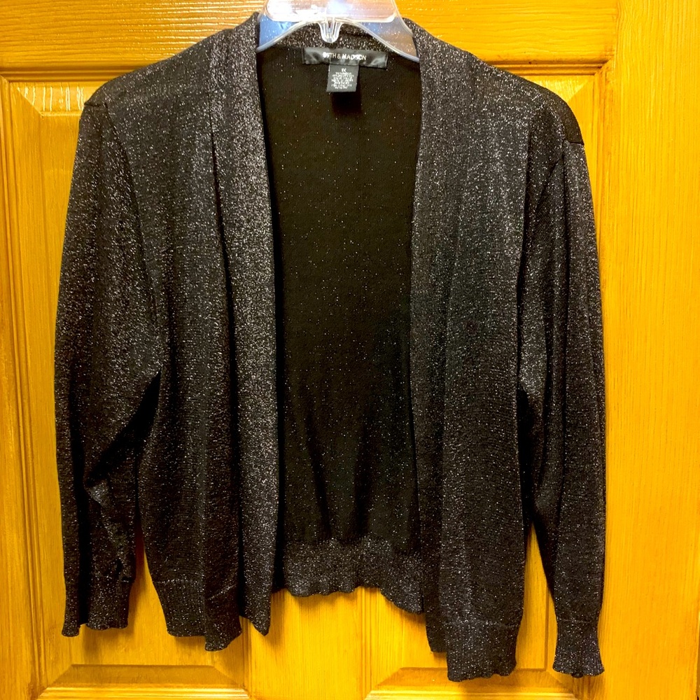 Designer Shrug 3/4 Sleeve Black Bling Beauty!